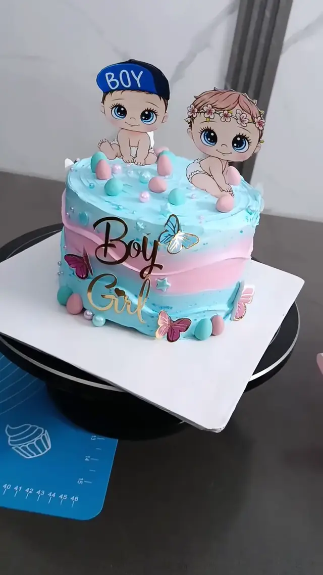 Boy or Girl?: Gender reveal in sky & blush