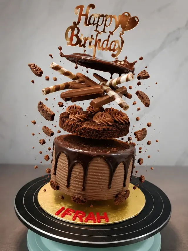 Chocolate Explosion: Ganache drip, flying chocolate