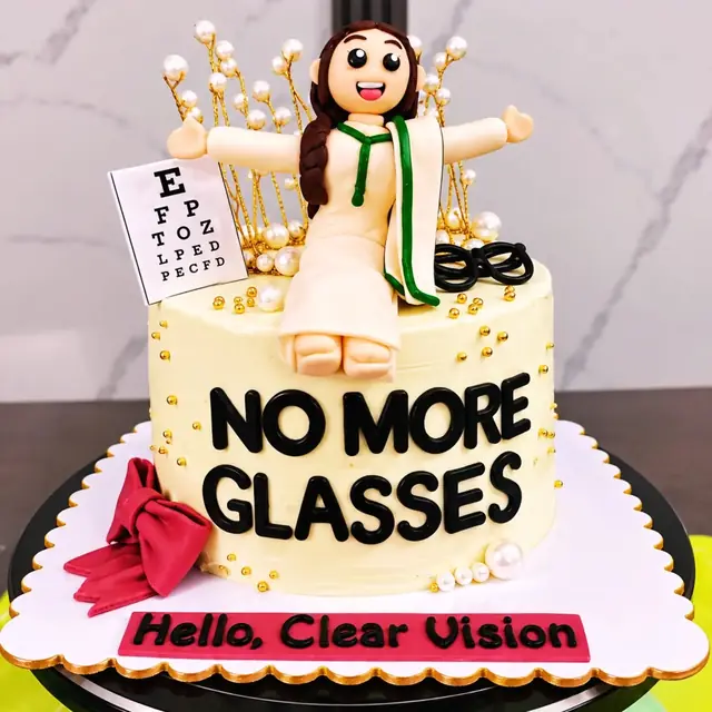 No More Glasses: A cake for a LASIK hero
