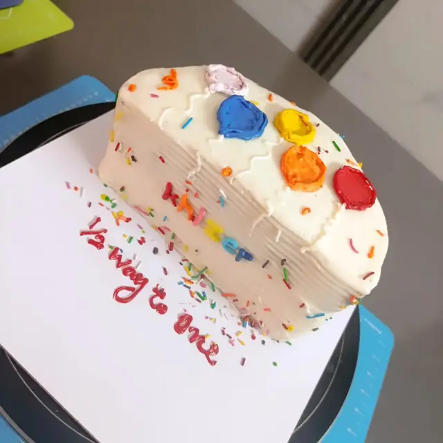 ½ Way to One: A literal half-birthday cake