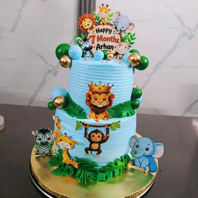 Jungle at 7 Months: Two tiers of safari friends